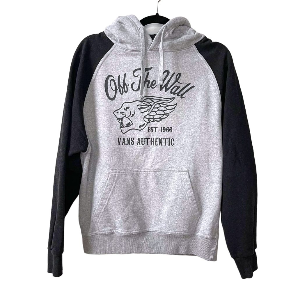 Vans OFF THE WALL Charcoal & Light Grey Graphic Hoodie